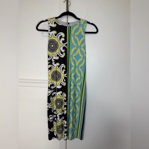 Analili Black and Blue Patterned Midi Dress size M